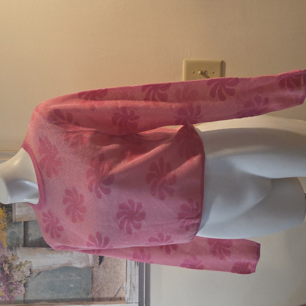 NWT-  Zara Pink Floral Sweatshirt - Picture 2 of 10